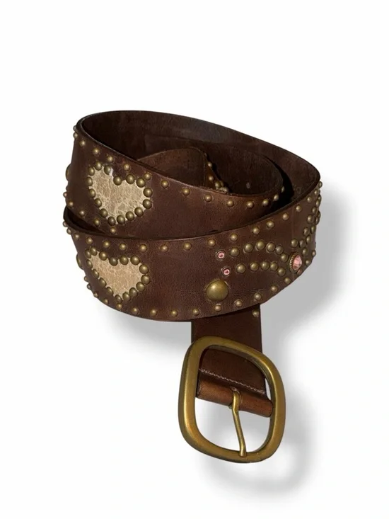 Streets Ahead Anthropologie Hearts and studs leather bohemian belt - Picture 6 of 10